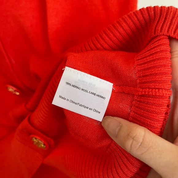 tory burch red cardigan wool - Picture 3 of 4